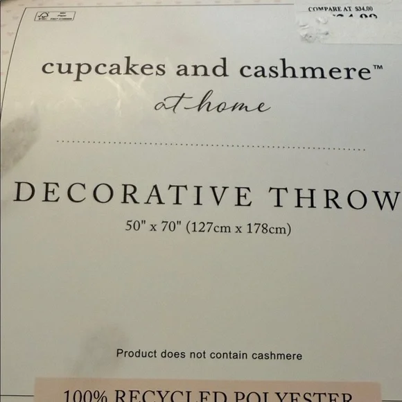 cupcakes & cashmere Tan and Cream Heart Throw Blanket - Picture 3 of 4